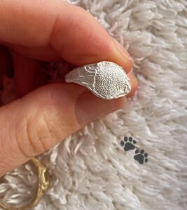 Zilveren ring met honden neusafdruk